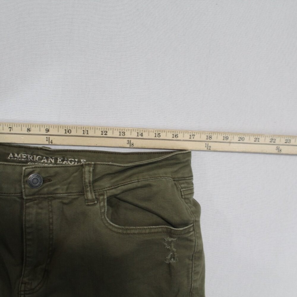 American Eagle Outfitter Green Women Pants Tomgirl Stretch Size 14L - Picture 7 of 11